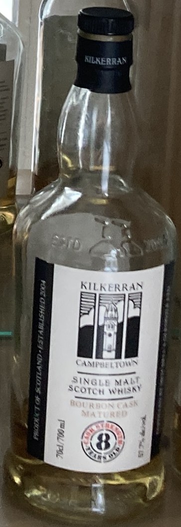 Bottle of Kilkerran 8 Bourbon Cask